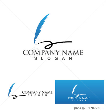 feather law logo template-vector 97077886