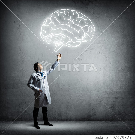 Neuroscience and brain research concept 97079325