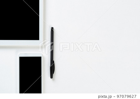Top view of modern technology working place 97079627