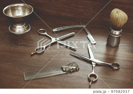 Shaving accessories and tools of barber shop 97082037