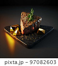 tender steak with gold rosemary are tasty surprise 97082603