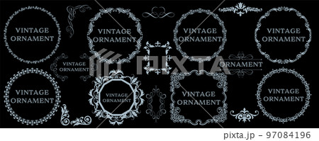 グラフィック素材: オリエント柄、アラベスク柄、アンティーク、飾り罫ビンテージのフレームのセット グラフィック素材: オリエント柄、アラベスク柄、アンティーク、飾り罫ビンテージのフレームのセット 97084196