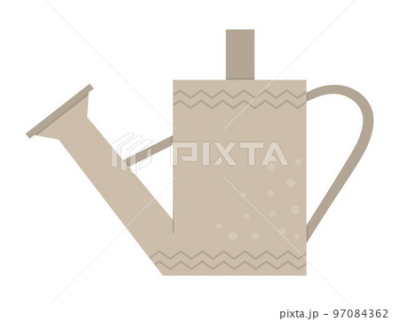 Vector flat trendy watering can. Garden equipment isolated on white background. Beautiful spring or summer home gardening illustration 97084362