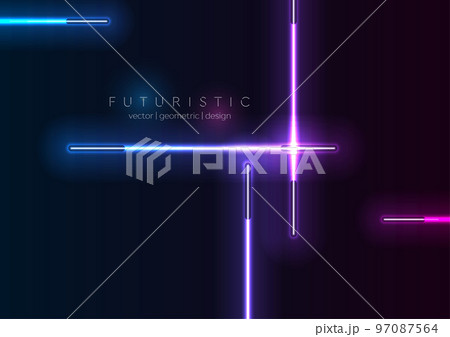 Blue purple neon laser lines abstract background Blue purple neon laser lines abstract background 97087564