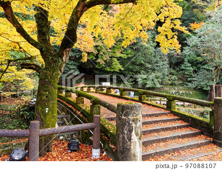 大阪府箕面公園 滝道の紅葉橋 大阪府箕面公園 滝道の紅葉橋 97088107