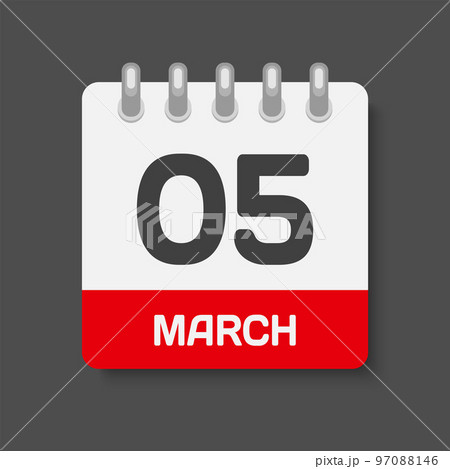 Icon page calendar day - 5 March 97088146