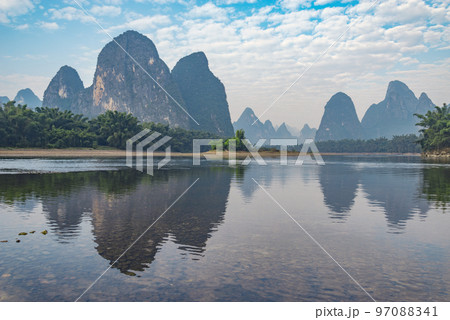 Sunrise view of Li River by Xingping. Sunrise view of Li River by Xingping. 97088341
