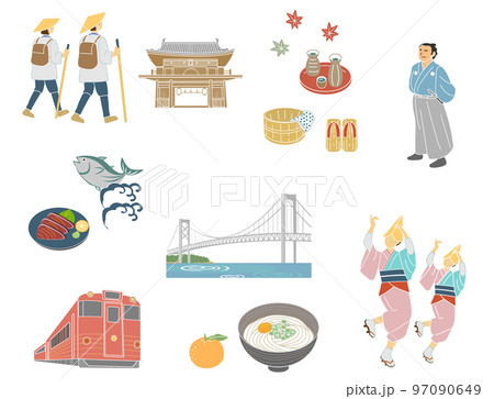 四国　観光名所と名産 97090649