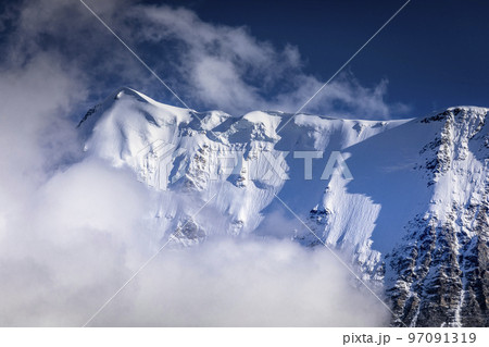 Jungfrau Mountain, Snowcapped Bernese Swiss alps, view from Murren, Switzerland 97091319