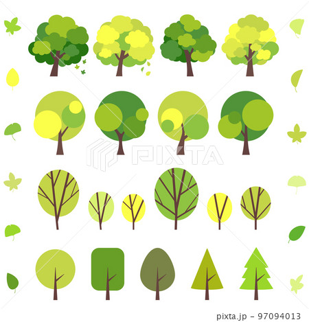 カットイラスト_樹木セット カットイラスト_樹木セット 97094013