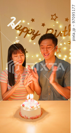 couple celebrate birthday couple celebrate birthday 97095177