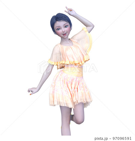 ショートヘアの女性 97096591