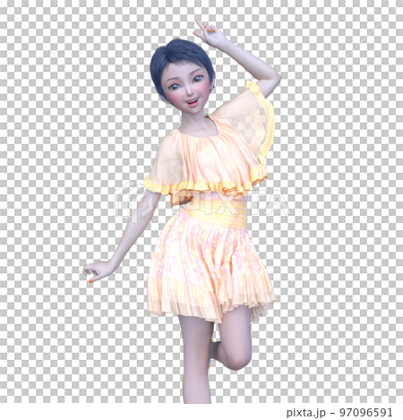 ショートヘアの女性 97096591