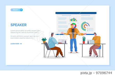 Educator Analyzing Diagram Report Webpage Vector Educator Analyzing Diagram Report Webpage Vector 97096744