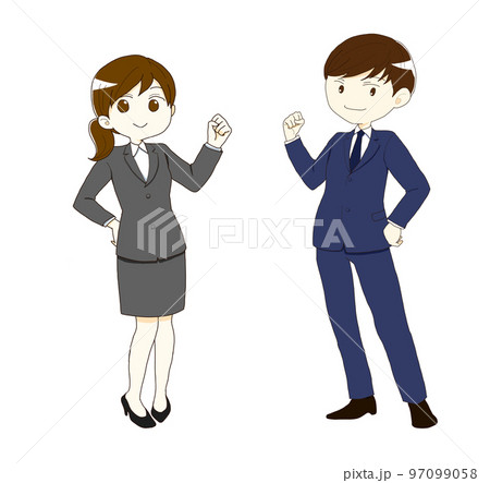 新社会人　ガッツポーズ 97099058