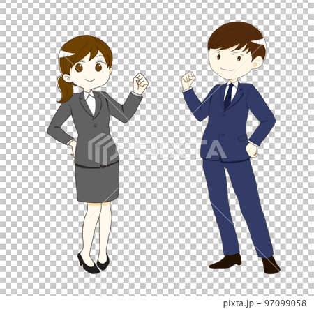 新社会人　ガッツポーズ 97099058