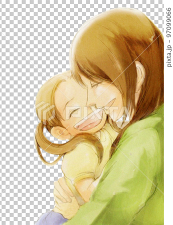 A mother holding a daughter 97099066