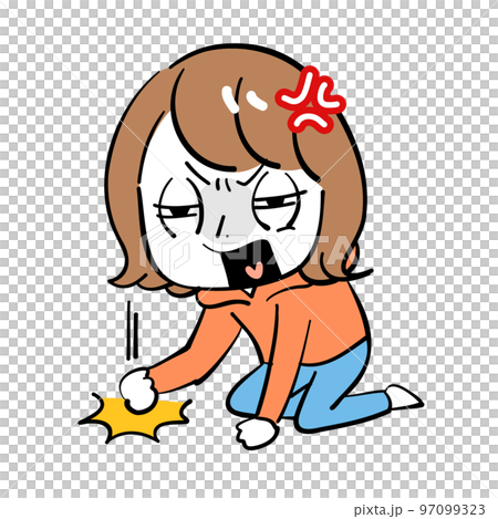 女性　激怒　床ドン 97099323