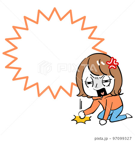 女性 激怒 吹き出し 女性 激怒 吹き出し 97099327