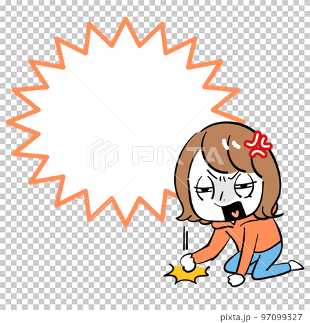 女性 激怒 吹き出し 女性 激怒 吹き出し 97099327