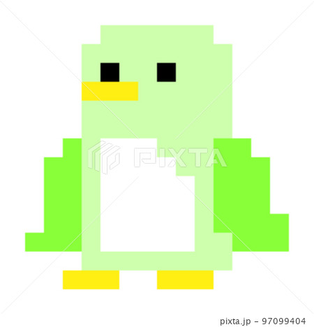 ドット絵 アイコン ペンギン 黄緑 ドット絵 アイコン ペンギン 黄緑 97099404