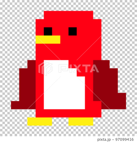 Pixel art icon penguin red 97099416