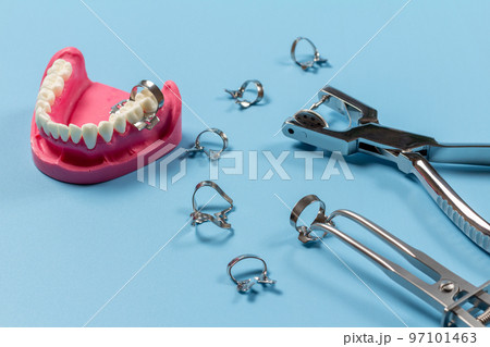 Set of metal dental instruments for teeth dental care 97101463