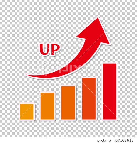 Rising bar graph and arrow Rising graph/UP/Growth 97102613
