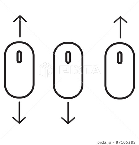 Scroll down and up computer mouse icon. Scroll mouse sign. Scrolling symbol. flat style. Scroll down and up computer mouse icon. Scroll mouse sign. Scrolling symbol. flat style. 97105385