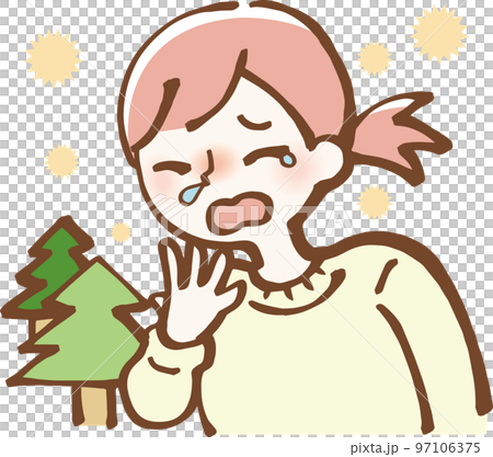 花粉がひどい女性 イラスト 花粉がひどい女性 イラスト 97106375