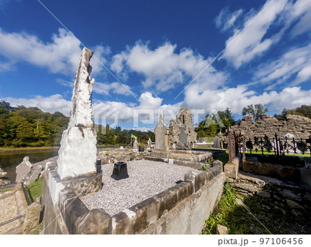 The historic Abbey Graveyard in Donegal town, which was build by Hugh O Donnell in 1474, in County Donegal - Ireland The historic Abbey Graveyard in Donegal town, which was build by Hugh O Donnell in 1474, in County Donegal - Ireland 97106456