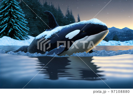 santa claus killer whale orca generative ai 97108880