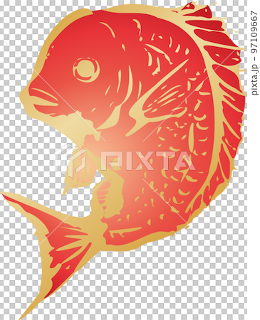 墨絵の鯛のイラスト 墨絵の鯛のイラスト 97109667