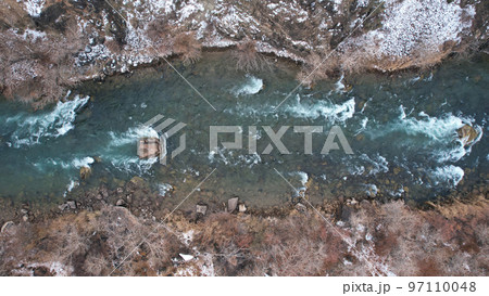 The Grand Canyon in the steppe with emerald River 97110048