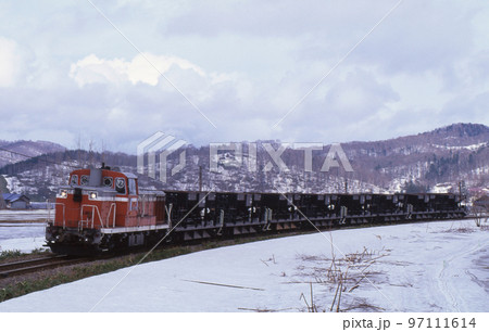 留萌本線　藤山－幌糠　JR北海道　DE15-1509（旭川）＋ホキ　ホキ工臨　砕石 97111614