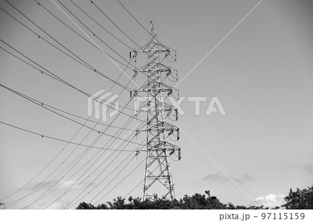 送電線（モノクロ） 97115159