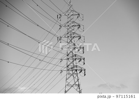 送電線（モノクロ） 97115161