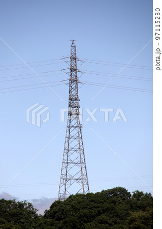 送電線(モノクロ) 送電線(モノクロ) 97115230