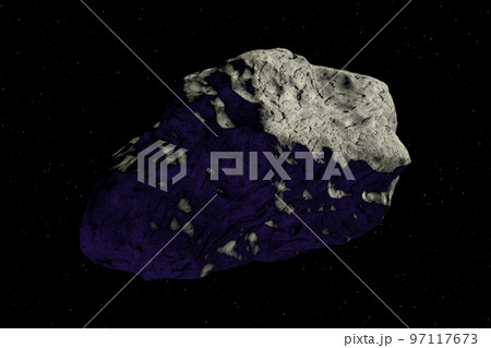 Asteroid with craters in space. 97117673