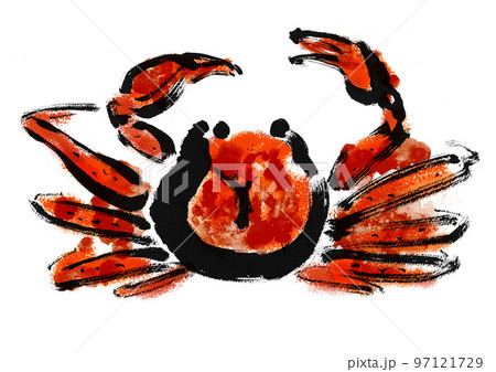 ズワイガニの手描き和風イラスト ズワイガニの手描き和風イラスト 97121729