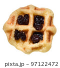 Waffle with raisins isolated on white background 97122472