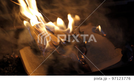 An open book is on fire An open book is on fire 97123776