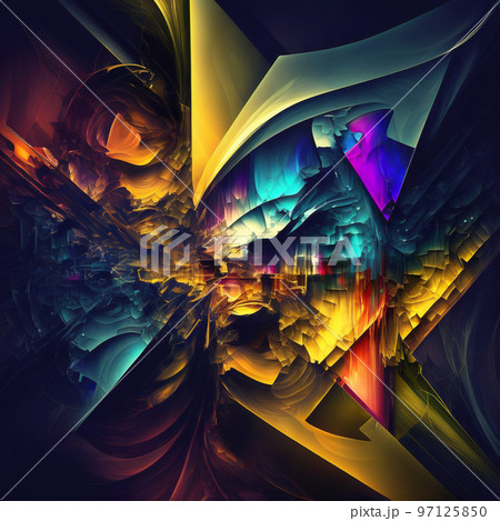 Abstract contemporary modern watercolor art. Minimalist illustration. 97125850