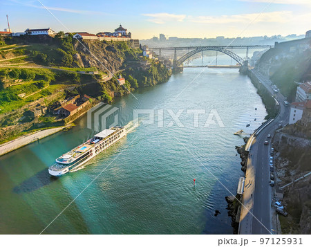 Cruise boat skyline Porto Portugal 97125931