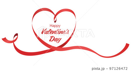 ハートマーク　愛情　リボン　バレンタイン素材 97126472