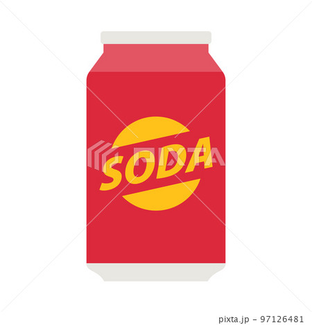 Soda in aluminum can. Carbonated non-alcoholic water. Soft drink in can. 97126481