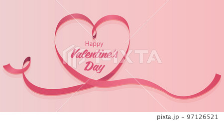 ハートマーク 愛情 リボン バレンタイン素材 ハートマーク 愛情 リボン バレンタイン素材 97126521