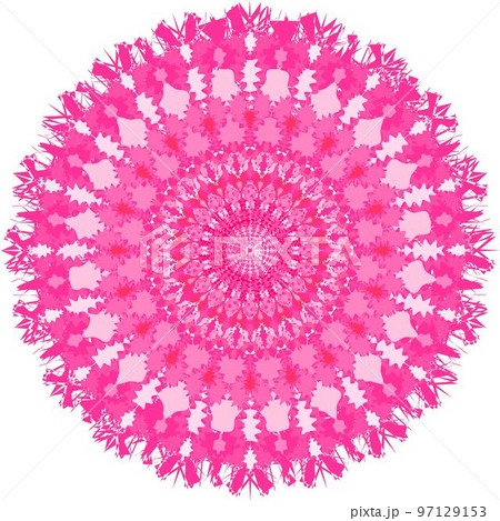 Decorative round lace ornate mandala. Bright pattern for print, scrapbook, cards, web design. Abstract colorful background. 97129153