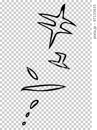 擬聲詞坤黑白手繪 97135635