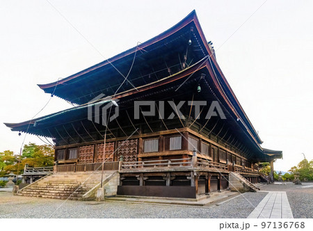 Scenic Zenkoji wooden old temple exterior Scenic Zenkoji wooden old temple exterior 97136768